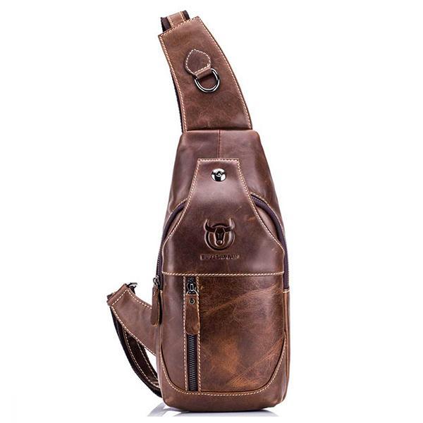 Men's genuine leather vintage crossbody sling bag