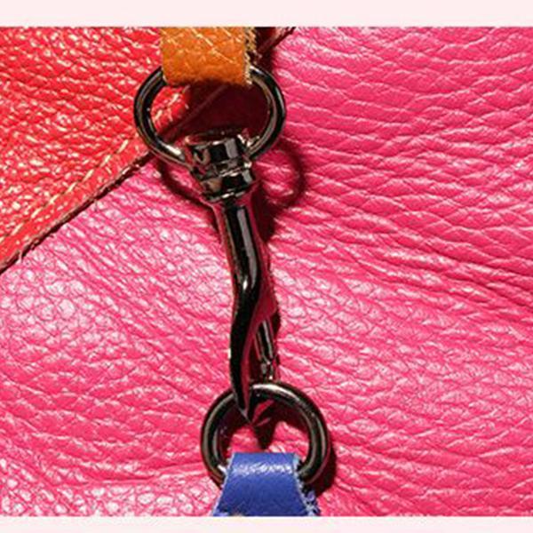 Women's Genuine Leather Splice Rivet Backpack - Stylish & Durable Shoulder Bag for School, Travel, & Daily Use