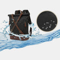 Unisxe Leather Canvas Waxed Backpack Travel Rucksack Waterproof Laptop Bag