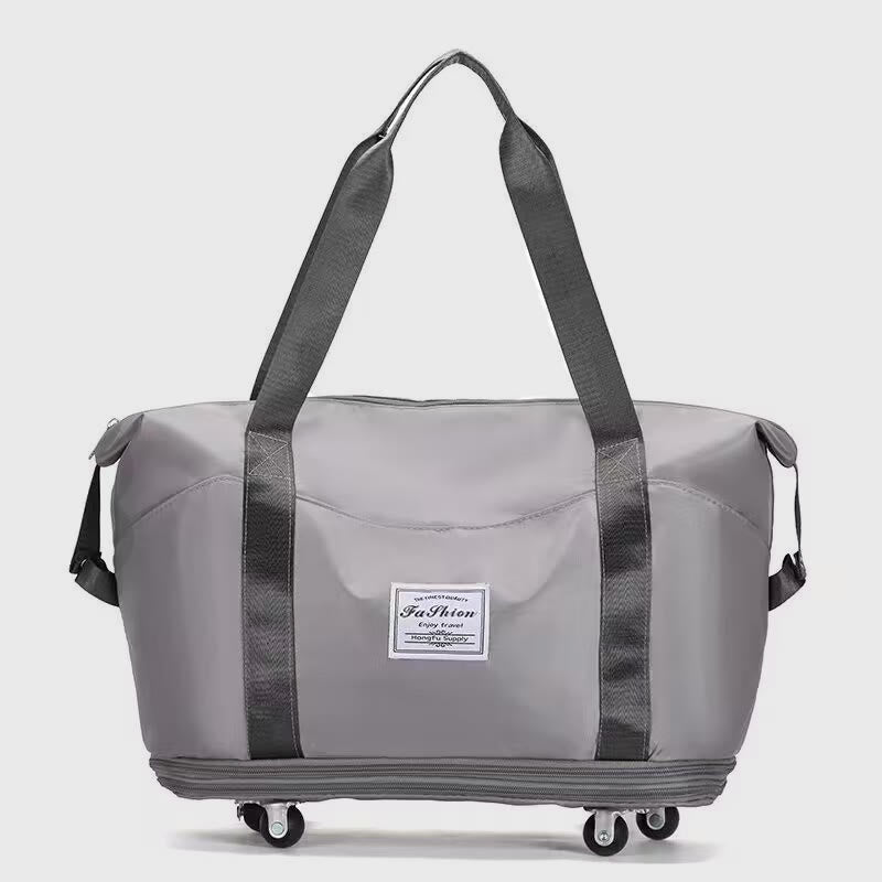 Tote Bag for Travel with Pull Rod & Oblique Folding Storage – Large Capacity Nylon Travel Sleeve