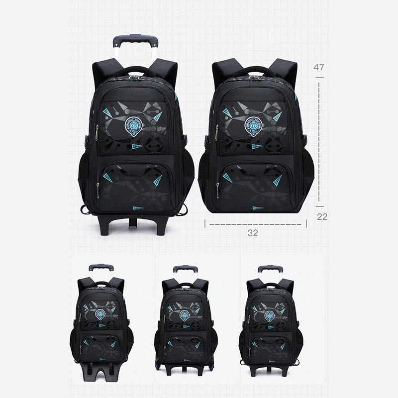 Rolling Wheels Backpack for Teens & Students – Multifunctional Travel Bookbag with Adjustable Straps