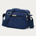 Navy blue waterproof three-layer nylon crossbody bag for women
