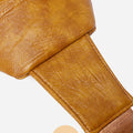 Camel brown PU leather material close-up