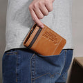 RFID Large Capacity Bifold Wallet for Men – Retro Genuine Leather with 20 Card Slots & Zipper Pockets