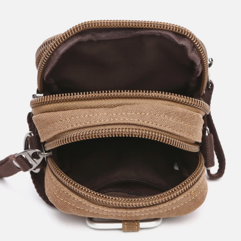 Small canvas belt loop phone purse