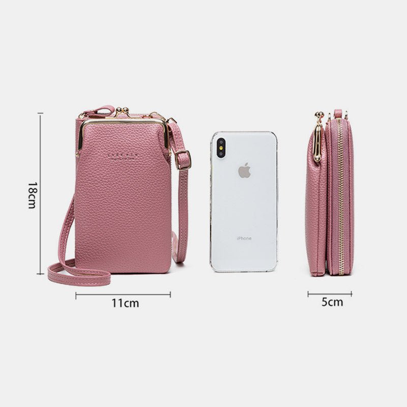 Multifunctional Kiss - Lock Crossbody Phone Bag