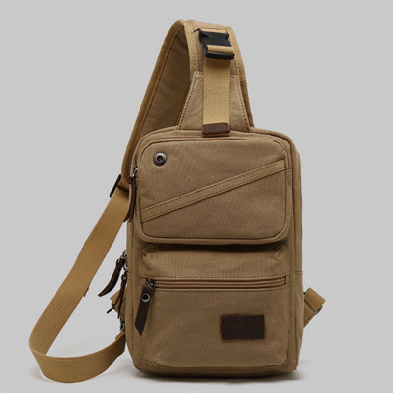 Men's retro canvas crossbody sling bag