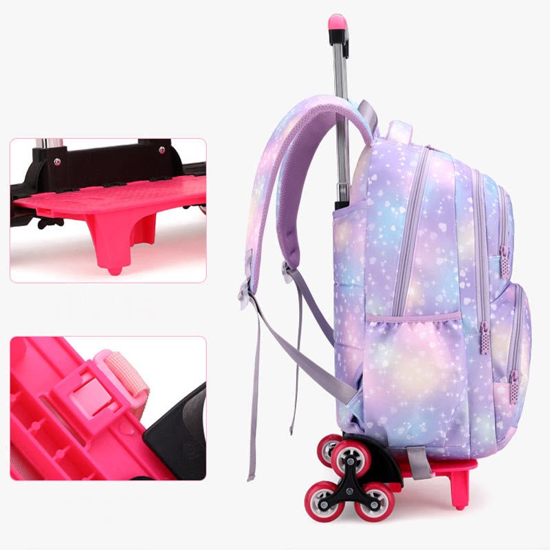 Durable Nylon Rolling Backpack for Kids – School Bag with Wheels, Adjustable Straps