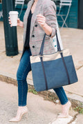 Women Laptop Tote Bag for Work – Lightweight Splice Canvas 15.6 Inch Handbag Purse