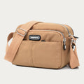 Cream waterproof three-layer nylon crossbody bag for women