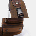 Vintage Canvas Sling Bag for Men - Black & Saddle Brown Crossbody Business Bag