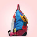 Women's Genuine Leather Splice Rivet Backpack - Stylish & Durable Shoulder Bag for School, Travel, & Daily Use
