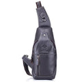 Men's Genuine Leather Sling Bag – Vintage Crossbody Backpack, Waterproof and Durable