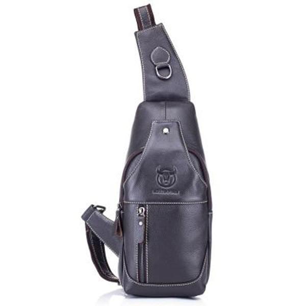Men's Genuine Leather Sling Bag – Vintage Crossbody Backpack, Waterproof and Durable