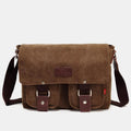 Men's vintage multi-pocket canvas messenger bag