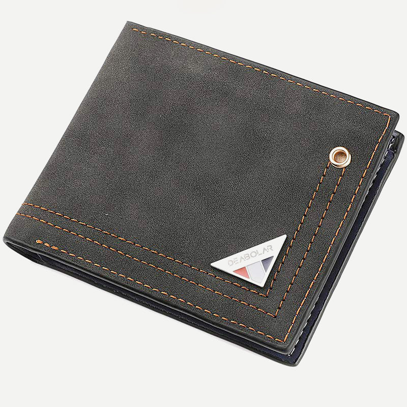 Men's PU leather slimfold wallet with passcase