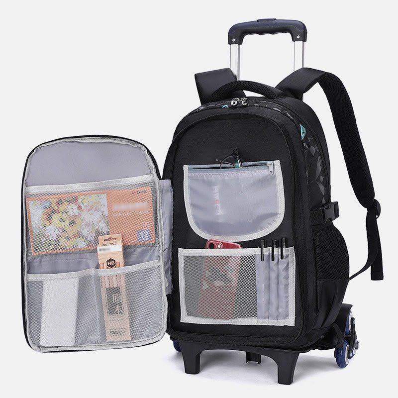 Rolling Wheels Backpack for Teens & Students – Multifunctional Travel Bookbag with Adjustable Straps