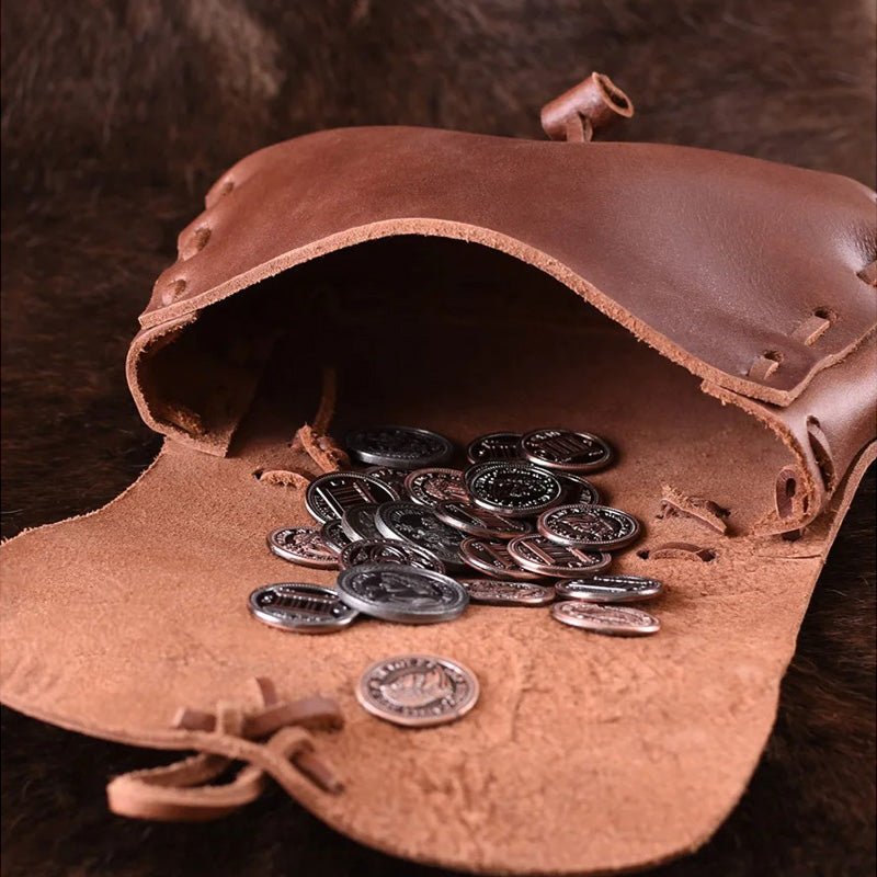 Medieval Leather Bag Pouch – Portable Coin Purse Belt Holster Waist Bag