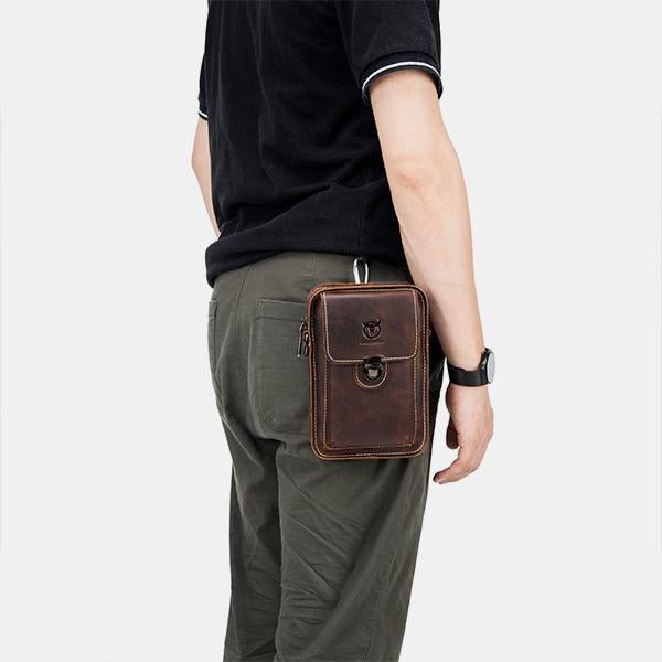Genuine Leather Multifunctional Waist & Messenger Bag for Men – Versatile Crossbody & Shoulder Bag
