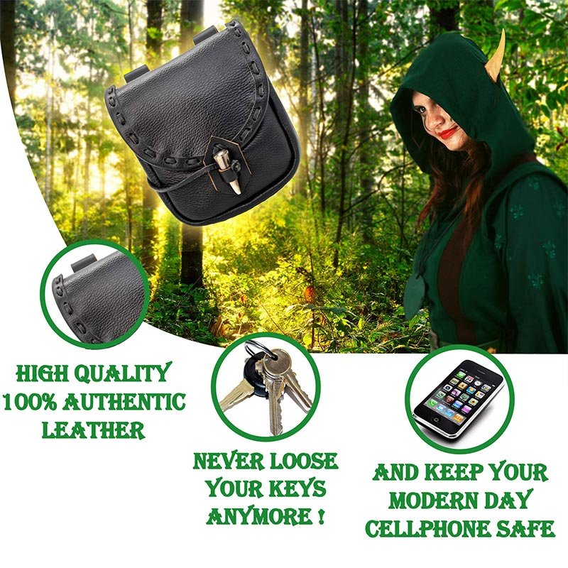 Renaissance leather belt pouch waist bag