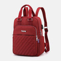 Lightweight Embossed Embroidery Backpack with USB Charging Port – Perfect for Women on the Go
