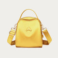 Yellow wide-strap nylon crossbody bag for women