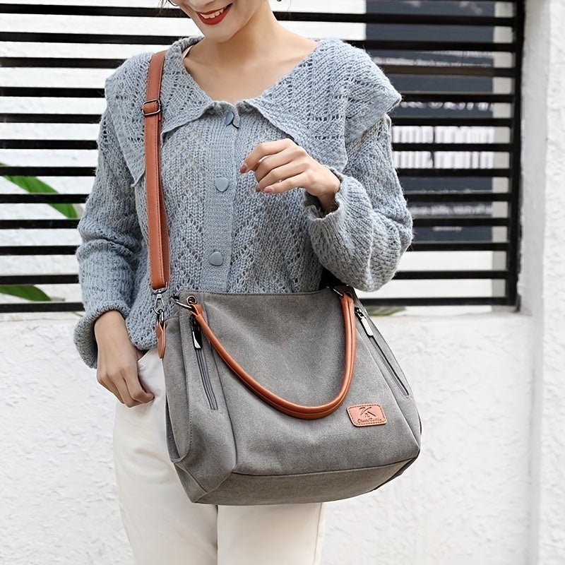 High - Quality Canvas Large Capacity Tote Bag – Perfect for Everyday and Travel