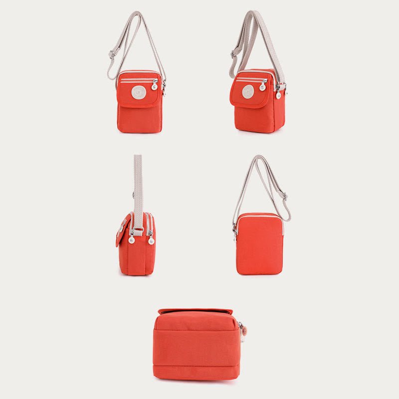 Mini Crossbody Bag – Waterproof Nylon Simple Solid Color Shopping Bag