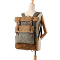 Canvas Leather Backpack Rucksack – Fits 15.6