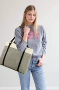 Women Laptop Tote Bag for Work – Lightweight Splice Canvas 15.6 Inch Handbag Purse