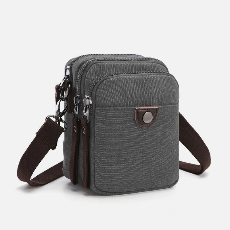 Belt Loop Holster Phone Purse - Small Canvas Crossbody Side Shoulder Bag