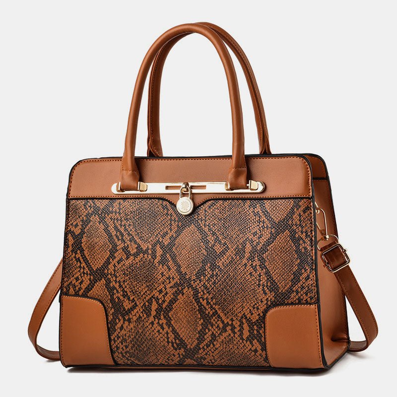 Vintage Women's Top - Handle Satchel Purses Work Tote Shoulder Bag with Long Strap