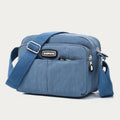Cornflower blue waterproof three-layer nylon crossbody bag for women