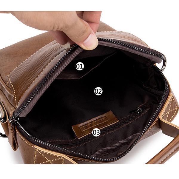 Men's genuine leather vintage crossbody bag