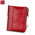 Men’s Genuine Leather RFID Wallet – Multi - Card & Coin Pockets, Zipper & Buckle Closure