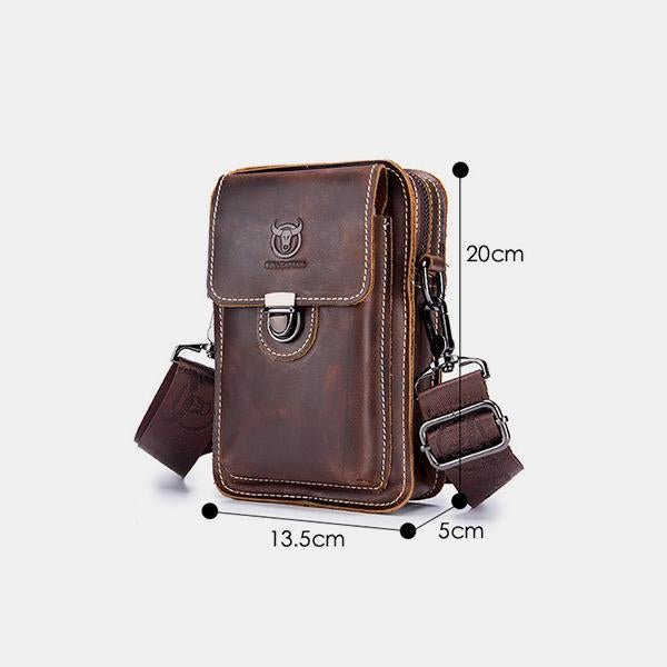Genuine Leather Multifunctional Waist & Messenger Bag for Men – Versatile Crossbody & Shoulder Bag