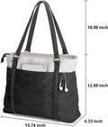 Women Laptop Tote Bag for Work – Lightweight Splice Canvas 15.6 Inch Handbag Purse