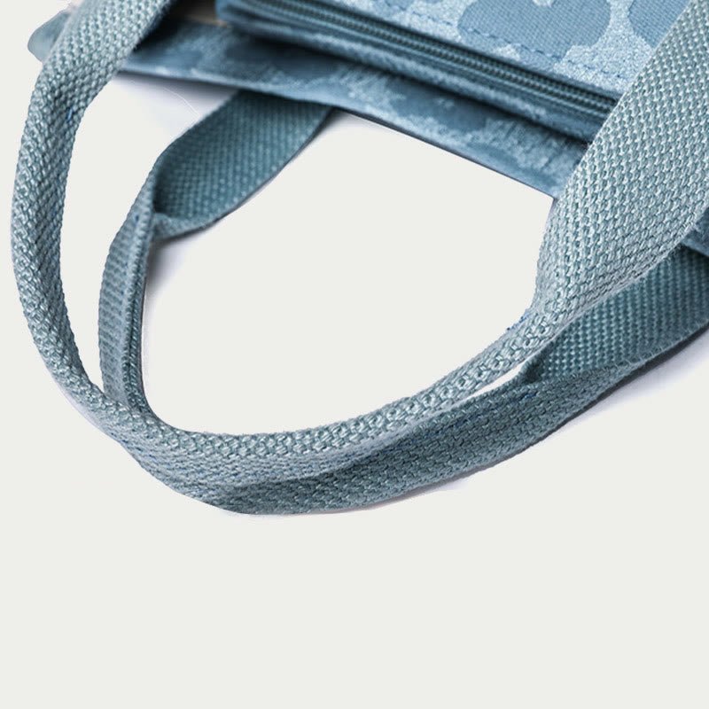 Floral Crossbody Tote Bag – Cute Nylon Shoulder Purse for Office & Daily Use