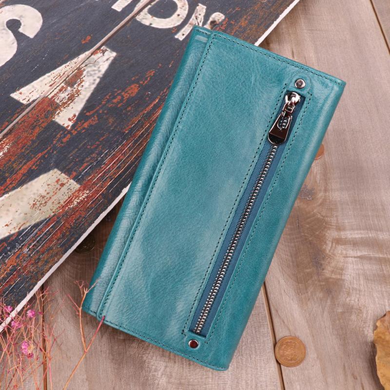 Genuine Leather RFID Vintage Wallet for Women