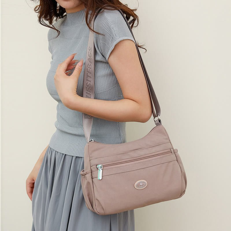 Multiple Color Crossbody Purse for Women - Large Nylon Commuter Bag