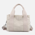 Solid Color Small Tote Triple Compartment Large Crossbody Canvas Purse