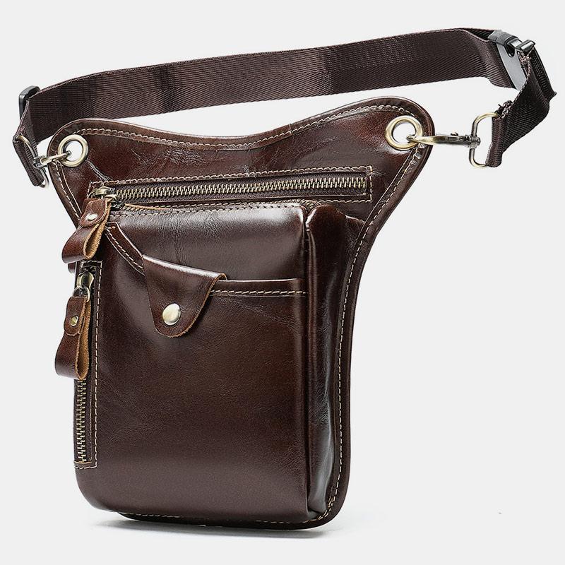 Genuine Leather Retro Sport Waist Bag – Classic Style Meets Practical Functionality