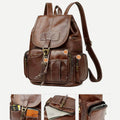 Vegan Leather Backpack for Women – Vintage Casual Daypack Purse for Ladies & Girls