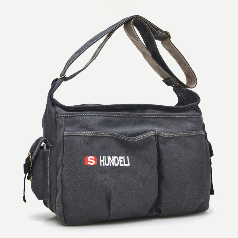 Men's vintage canvas messenger crossbody bag