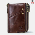 Men's RFID anti-theft genuine leather bifold wallet