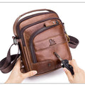 Genuine Leather Vintage Crossbody Bag for Men – Stylish Shoulder Bag