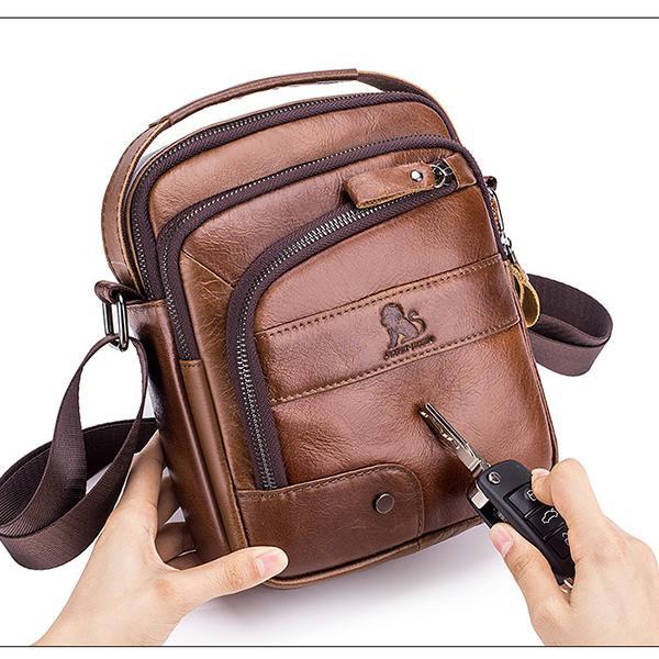 Genuine Leather Vintage Crossbody Bag for Men – Stylish Shoulder Bag
