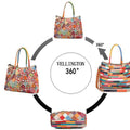 Genuine Leather Multicolor Flower Boho Handbag – A Touch of Artistic Elegance
