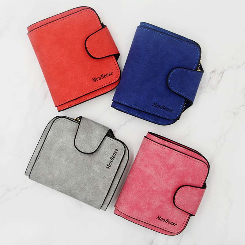 Women's small multi-slot bifold wallet with zipper pocket