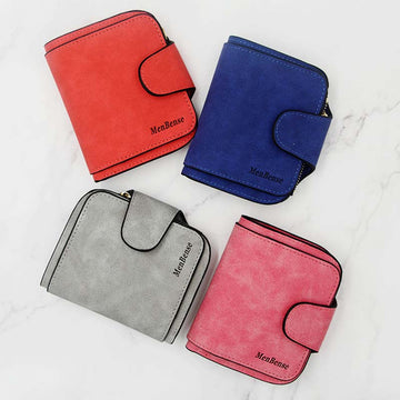 Women's small multi-slot bifold wallet with zipper pocket